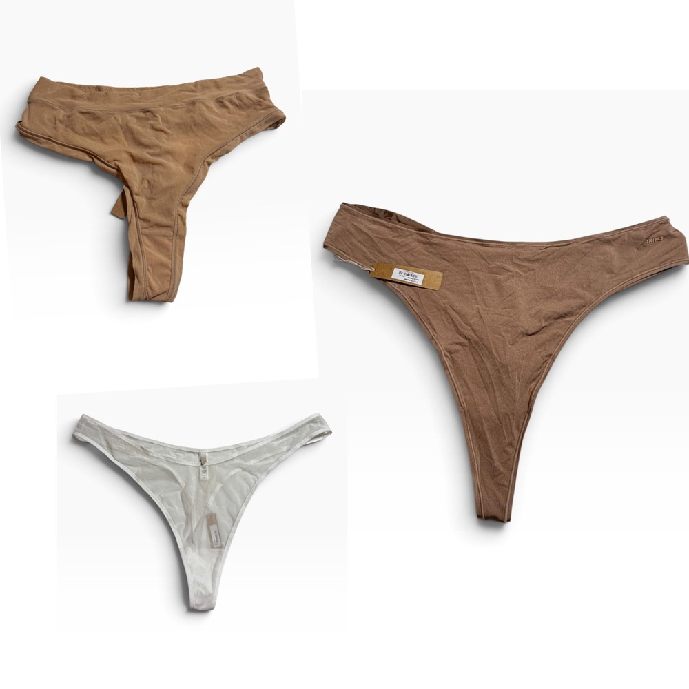 SKIMS Womens Plus Size 4X Thong Bundle Set of 3 Clay, Marble, Sienna NWT